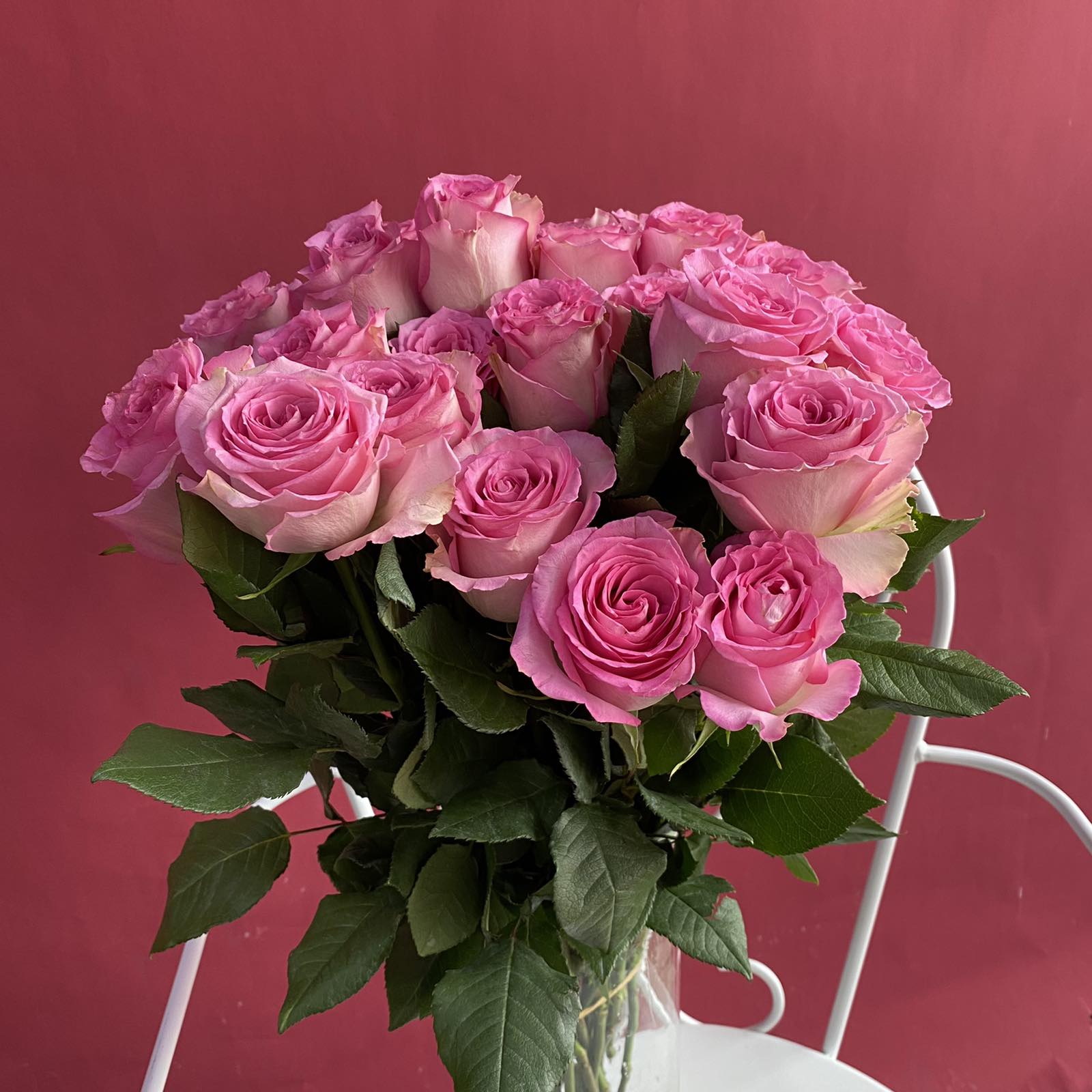 Розовая роза 50 см
