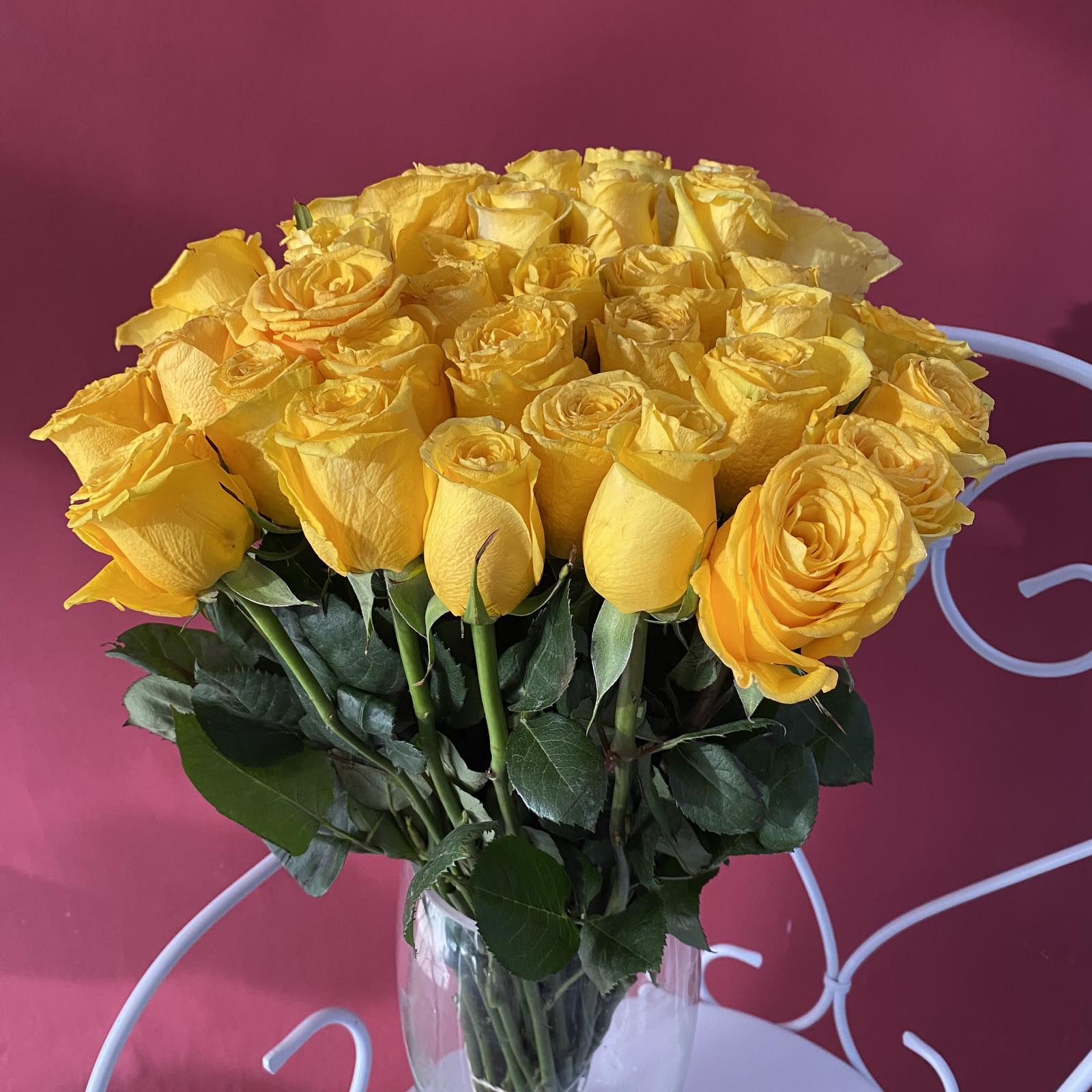Желтая роза 40 см