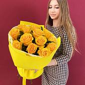Букет желтых роз (15шт)
